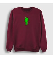 Presmono Unisex Beyaz Blohsh Billie Eilish Sweatshirt 154042tt (Bordo)