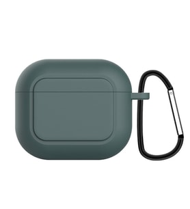 Ally Apple AirPods 3 için Kancalı Ultra İnce Silikon Kulaklık Kılıfı (Yeşil)