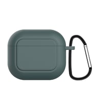 Ally Apple AirPods 3 için Kancalı Ultra İnce Silikon Kulaklık Kılıfı (Yeşil)