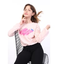 Toontoy Kız Çocuk Baskılı Tişört (Pudra)