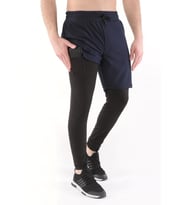 Ghassy Co. Erkek Running Compression Hızlı Kuruma Micropoly Halısaha Antrenman Gym Fitness Koşu Uzun Taytlı Şort  (Lacivert)