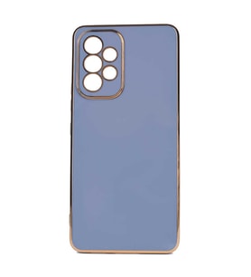Samsung Galaxy A32 4G Kılıf Kenarları Gold Kamera Korumalı Renkli Pastel Silikon Açık Yeşil BARK (Açık Mavi)