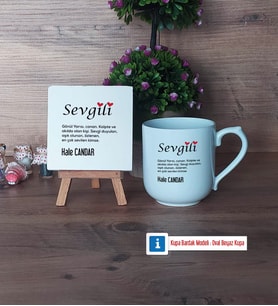 Sevgiliye Hediye Dekoratif Taş, Kupa Bardak Kırmızı Hediye (Model 4)
