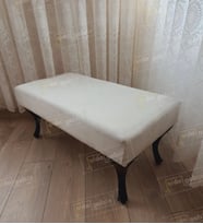 Ayak Ucu Kapı Önü Antre Düz Bench Puf Orta Sehpa Siyah Ayak (100*45) (Beyaz)