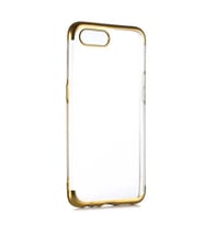 Realme C2 Kılıf Zore Dört Köşeli Lazer Silikon Kılıf (Gold)