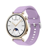 Sneezy Huawei Watch GT4 41mm İle Uyumlu 18mm PureLux Soft Tokalı Silikon Kordon (Lila)