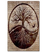 Cakapuzzle Ağaç ve Kökleri Yuvarlak Plan Puzzle Yapboz MDF (Ahşap) (255 Parça)