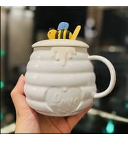 400ml Kawaii Arı Seramik Kupa Karıştırma Kahve Süt Su Bardağı Ev Kahvaltı Bardak (Gri)