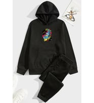Unisex Crazy Banana Baskılı Eşofman Takımı (Siyah)