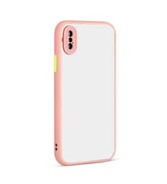 Uyumlu Model Apple iPhone X Kılıf Kamera Korumalı Mat Kapak (Pembe)