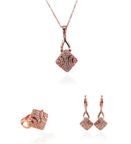 Taşlı Kare Set (Rose - Gold)