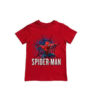 Spiderman baskılı örümcek adam pamuklu penye kumaş yazlık çocuk tişört (Kırmızı)