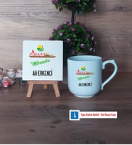 Ziraat Mühendisi Dekoratif Taş, Kupa Bardak Kırmızı Hediye (Model 4)