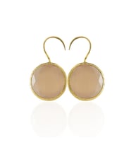 Kadir Jewellery 22 Ayar Altın Kaplama Kadın Taşlı Küpe -El İşçiliği Ve Hipoalerjenik Küpe (Turuncu)