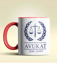 Kişiye Özel Avukat 6 Tasarımlı Turuncu Kupa Bardak (Kırmızı)