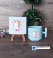Unicorn Dekoratif Taş, Kupa Bardak Kırmızı Hediye (Model 11)