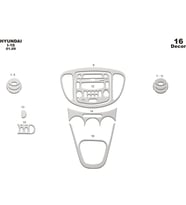 Meriç® Hyundai i10 Ön Torpido Kaplama Maun 16 Parça 2008-2012 (Alüminyum)