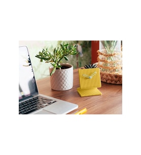 Minimal Tasarımlı Masa Saati, Modern Dekoratif Saat, ofis saati, yatak yanı saati (Sarı)