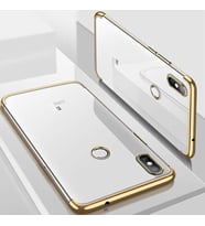 Xiaomi Mi A2 Lite İnce Köşeleri Renkli Şeffaf Kaliteli Kılıf (Gold)