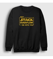 Presmono Unisex Kırmızı Stack Overflow Developer Yazılımcı Sweatshirt 340819tt (Siyah)