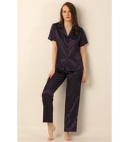 Miorre Bayan Saten Pijama Takımı (Mor-A.Mor)