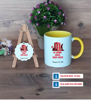 Asker Hediyesi Kupa Bardak Kırmızı ve Ahşap Anahtarlık Hediye (Model 6)