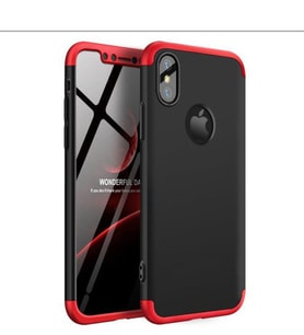 Microsonic Apple iPhone XS Kılıf Double Dip 360 Protective (Kırmızı)