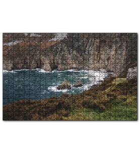 Cakapuzzle Hırçın Deniz ve Koyun Sonunda Kayalıklar  Puzzle Yapboz MDF (Ahşap) (1000 Parça)