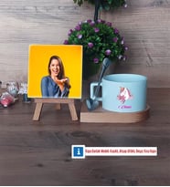 Unicorn Fotoğraflı Dekoratif Taş, Kupa Bardak Beyaz Hediye (Model 8)