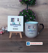 Yazılım Geliştirme Uzmanı Dekoratif Taş, Kupa Bardak Kırmızı Hediye (Model 9)