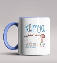 Kişiye Özel Kimya Öğretmeni Tasarım Siyah Renk Kupa Bardak 5 (Mavi)