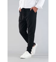 Erkek Pantolon Beli Lastikli  Slim Fit Esnek Likralı Basic Pamuklu Jogger (Siyah)