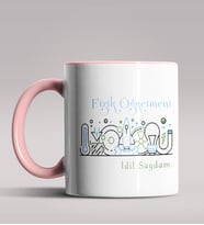 Kişiye Özel Fizik Öğretmeni Tasarımlı Siyah Renk Kupa Bardak 3 (Pembe)