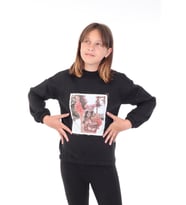 Toontoy Kız Çocuk Baskılı Sweatshirt (Siyah)