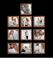 10 Adet 15x15 Kare Çerçeve  FOTOĞRAF HEDİYELİ (Kahverengi)