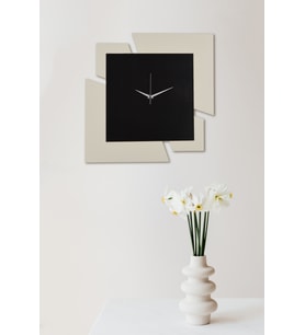 Dekoratif Ahşap Duvar Saati 50 cm - Puzzle (Gri)