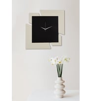 Dekoratif Ahşap Duvar Saati 50 cm - Puzzle (Gri)
