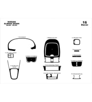 Meriç® Nissan Almera SD Ön Torpido Kaplama Maun 16 Parça 2000-2003 (Piano Black)