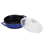 Lava Döküm Çok Amaçlı Yayvan Tencere. Glaze Serisi Çap(Ø)28cm. (Mavi)