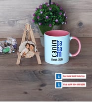 Babaya Hediye Kupa Bardak Beyaz ve Fotoğraflı Ahşap Anahtarlık Hediye (Model 6)