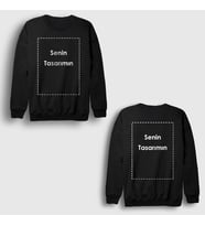 Presmono Unisex Beyaz Kendin Tasarla Kişiye Özel Sırt Baskılı Sweatshirt 519300tt (Siyah)