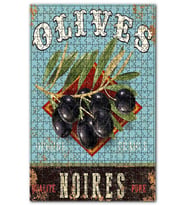 Cakapuzzle Siyah Zeytin Afişi Görseli Puzzle Yapboz MDF (Ahşap) (1000 Parça)
