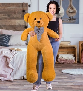ÖZGÜNER OYUNCAK 140 cm Papyonlu Ayıcık (%100 Yerli) (Kahverengi)