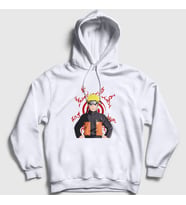 Presmono Unisex Gri Fuinjutsu Anime Naruto Kapüşonlu Sweatshirt 132093tt (Beyaz)