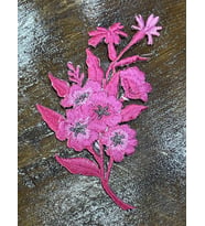 10X6 CM ÜTÜ İLE YAPIŞAN DEMET ÇİÇEK APLİKE ARMA DİKİŞ HOBİ AKSESUARI (Pembe)