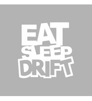 Eat Sleep Drift Araba Sticker siyah 16x16 CM (Beyaz)