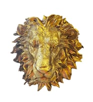 Büyük Boy Aslan Kafası Duvar Süsü (Gold)