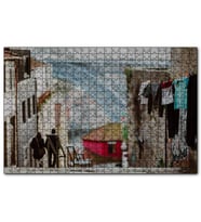Cakapuzzle Nostaljik Sokak Merdivenler Çamaşırlar  Puzzle Yapboz MDF (Ahşap) (1000 Parça)
