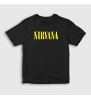 Presmono Unisex Çocuk Kırmızı Yellow Nirvana T-Shirt 99842tt (Siyah)