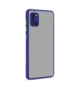 Galaxy A31 Kılıf Zore Hux Düğme ve Kapak Zıt Renk Kılıf (Lacivert)